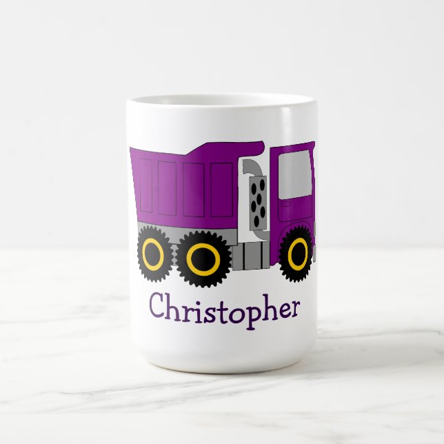 Mug Conception de camion violet personnalisée (Centre)