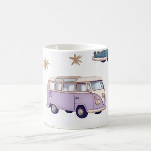 Mug Conception de camping-car à l'aquarelle