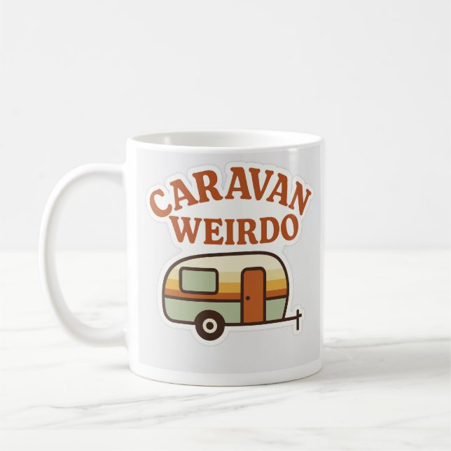 Mug Conception de camping rétro bizarre caravane (Gauche)
