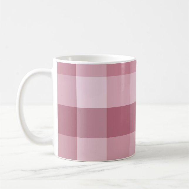 Mug Conception de carreaux à carreaux à gingham rose (Gauche)