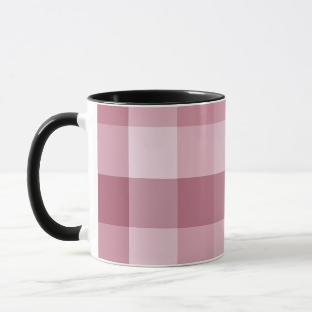 Mug Conception de carreaux à carreaux à gingham rose (Gauche)