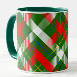 Mug Conception de carreaux en flanelle rouge vert blan