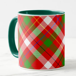 Mug Conception de carreaux en flanelle rouge vert blan