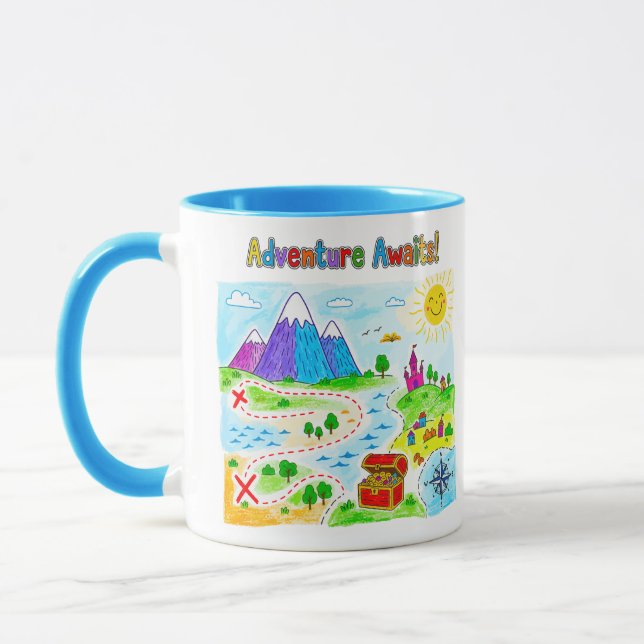 Mug Conception de carte au trésor pour enfants Aventur (Gauche)