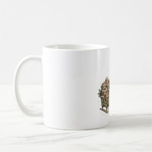 Mug Conception de carte de Noël rétro traîneau de renn