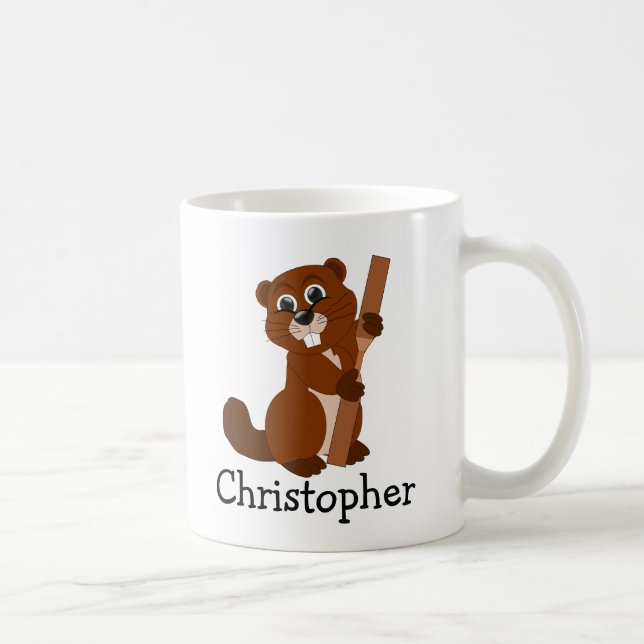 Mug Conception de castor personnalisée (Droite)