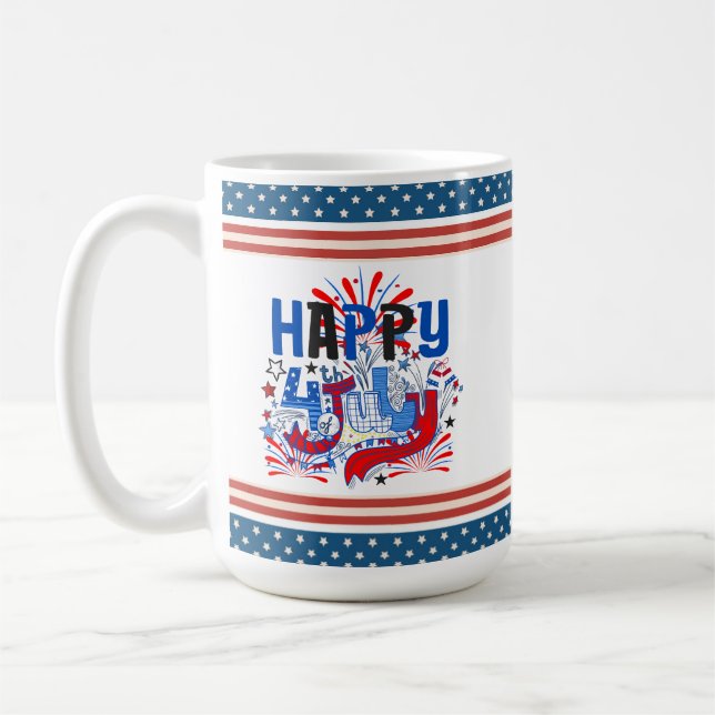 Mug Conception de célébration patriotique du 4 juillet (Gauche)