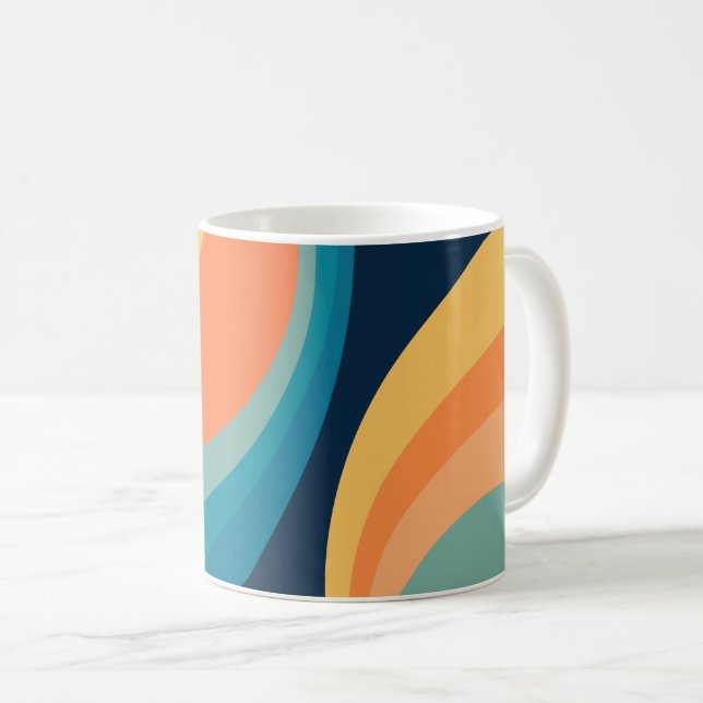 Mug Conception de cercles rétro colorés (Devant droit)