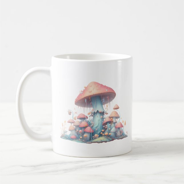 Mug Conception de champignons pastel rétro aux couleur (Gauche)