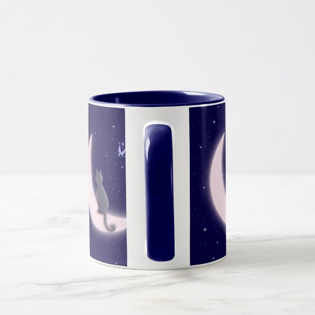 Mug Conception de chat céleste rêveuse (Poignée)