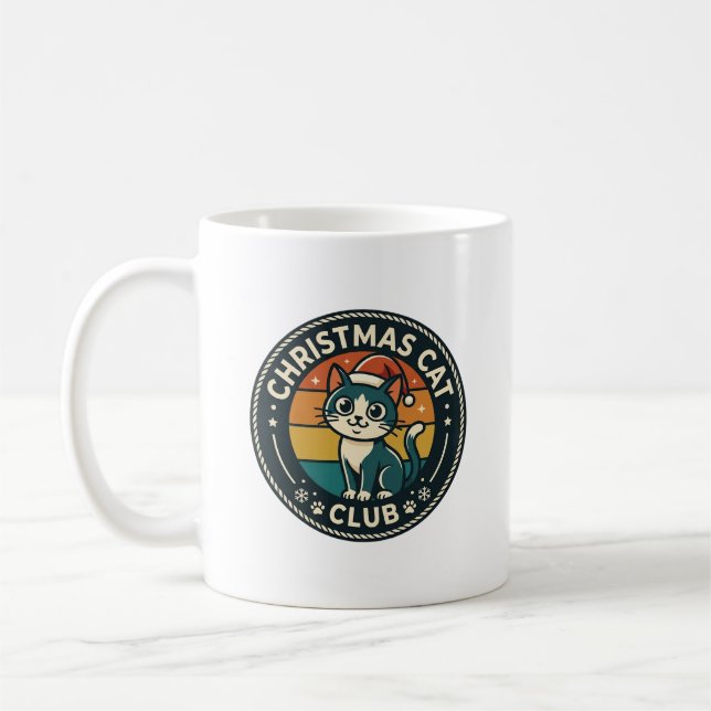 Mug Conception de chat de Noël - Club de chat de Noël  (Gauche)