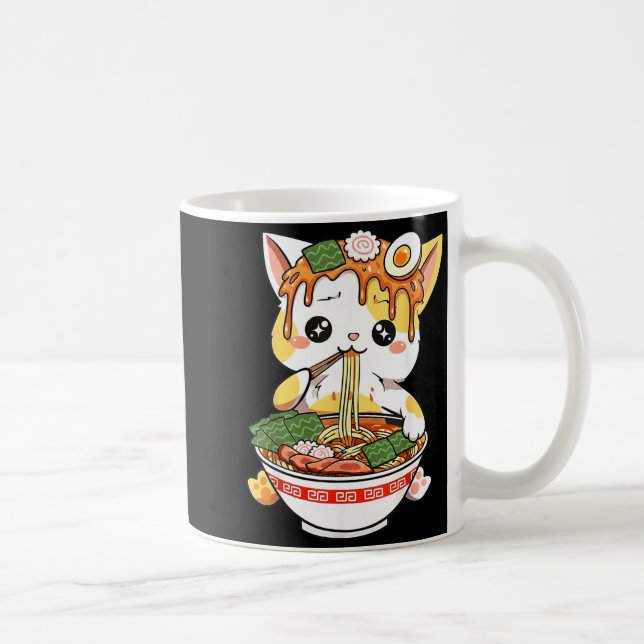 Mug Conception de chat Ramen style Kawaii drôle d'anim (Droite)