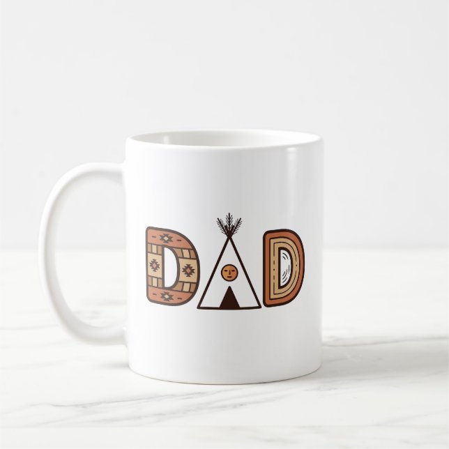 Mug Conception de chemise à lettrage Teepee de papa co (Gauche)