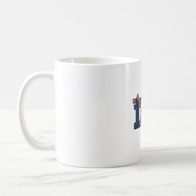 Mug Conception de chemise à ruban patriotique vintage  (Gauche)