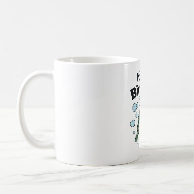 Mug Conception de chemise d'anniversaire de tortue mar (Gauche)