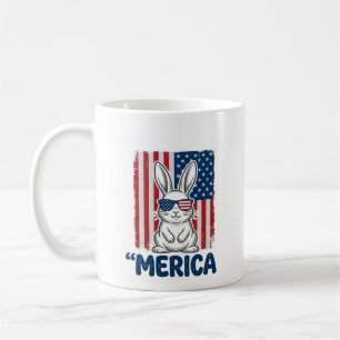 Mug Conception de chemise de lapin patriotique Vintage