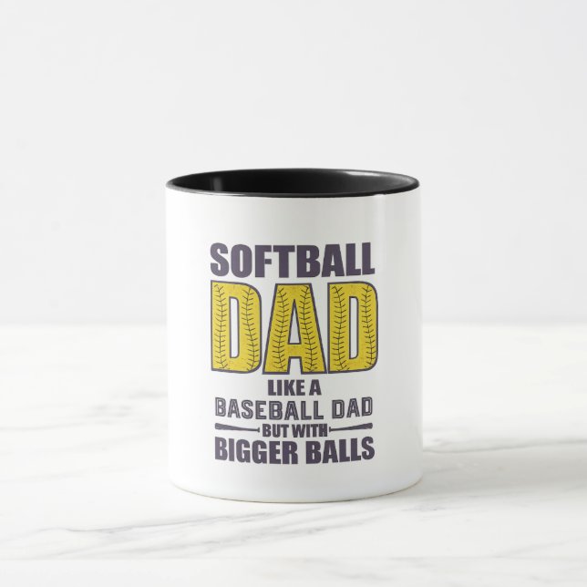 Mug Conception de chemise drôle SVG de papa softball  (Centre)
