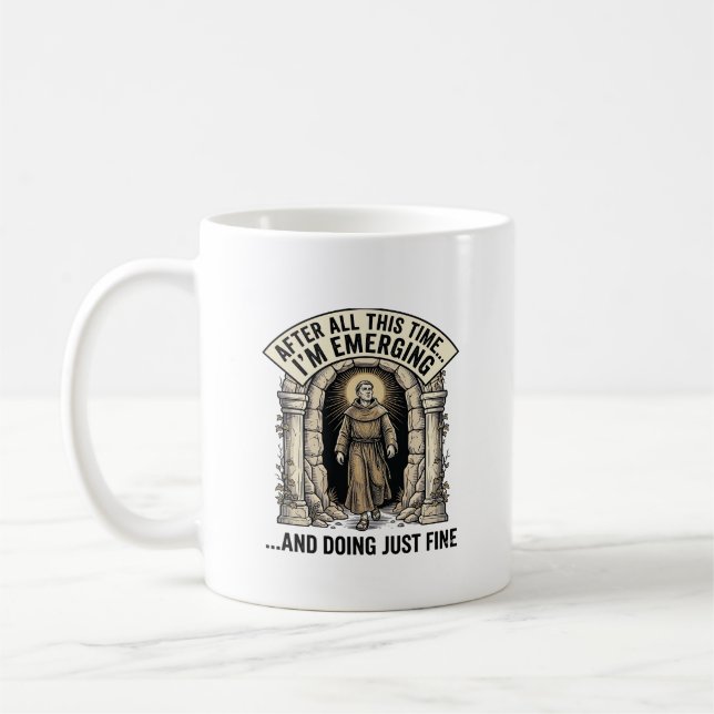 Mug Conception de chemise graphique de gravure d'humou (Gauche)