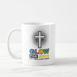 Mug Conception de chemise lumineuse de croix chrétienn