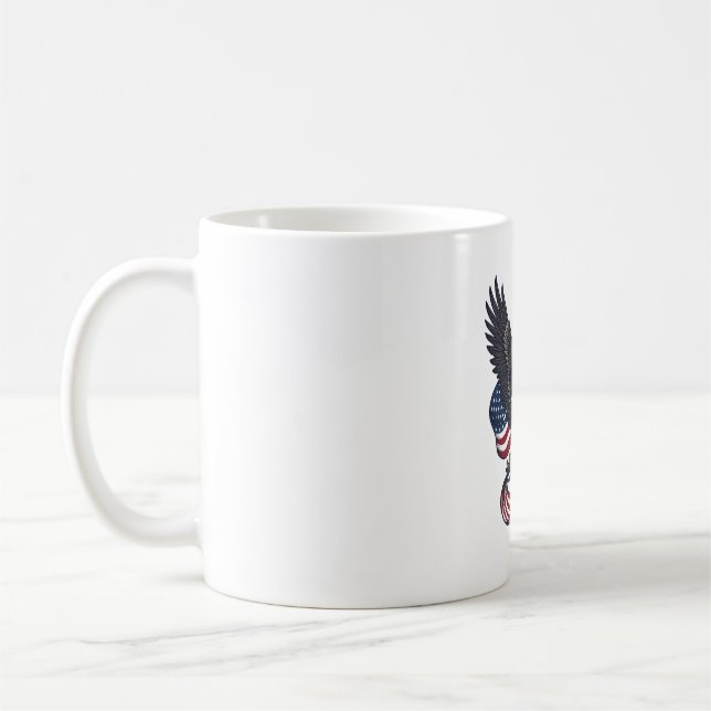 Mug Conception de chemise vectorielle aigle patriotiqu (Gauche)