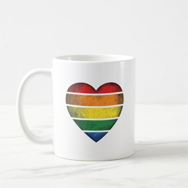 Mug Conception de chemise vectorielle de fierté de cœu (Gauche)