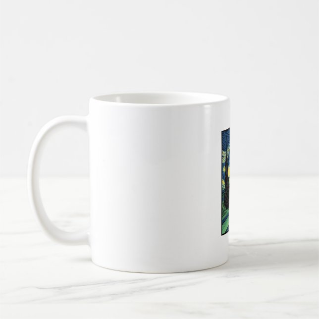 Mug Conception de chemise vectorielle de paysage noctu (Gauche)