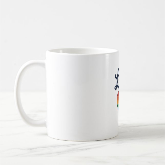 Mug Conception de chemise vectorielle Love Rainbow Hea (Gauche)