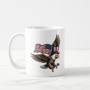 Mug Conception de chemise vintage drapeau aigle patrio