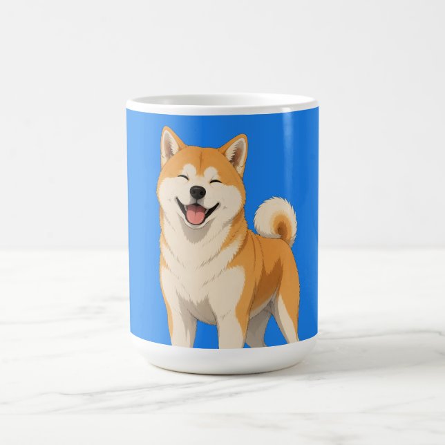 Mug Conception de chien Akita heureux (Centre)