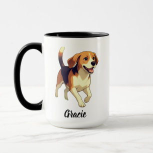 Mug Conception de chien Beagle avec nom personnalisé