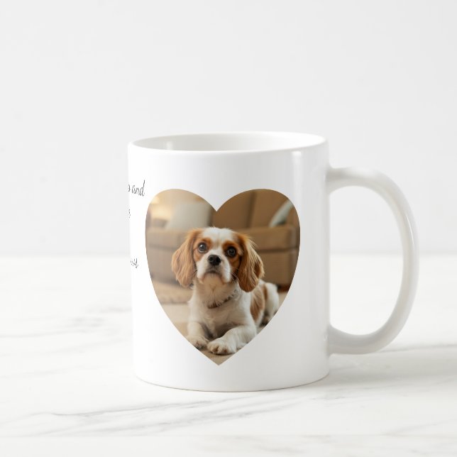Mug Conception de Chien en Forme de Cœur – “Bonheur su (Droite)