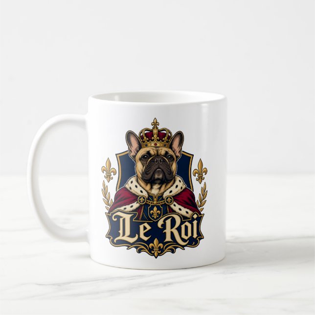 Mug Conception de chien royal roi Bouledogue français (Gauche)
