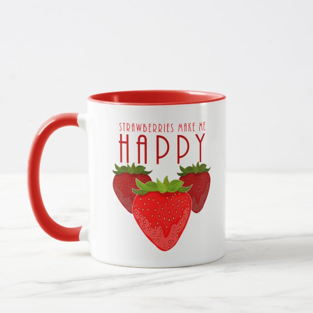 Mug Conception de citation de fraise mignonne | Fruit  (Gauche)