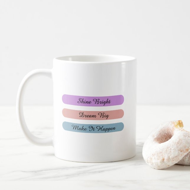 Mug Conception de citation motivationnelle pastel pers (Avec donut)