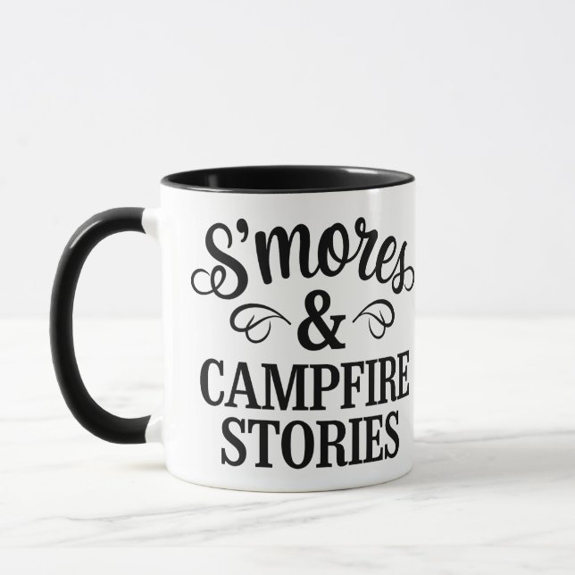 Mug Conception de citation S’mores et histoires de feu (Gauche)