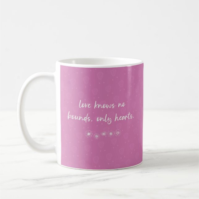 Mug Conception de citation script florale 'L'amour ne  (Gauche)