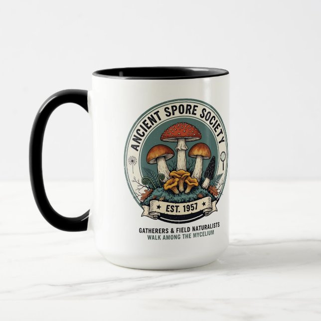 Mug Conception de club de mycologie et de cueillette d (Gauche)