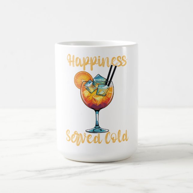 Mug Conception de cocktail de bonheur servi froid (Centre)