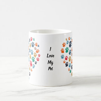 Mug Conception de cœur d'empreinte de patte amateur d'