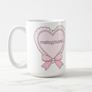 Mug Conception de cœur pourri au lit   Perles et ruban