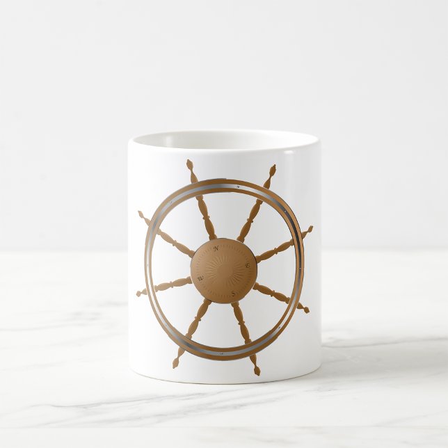 Mug Conception de compas de roue de navire nautique vi (Créateur téléchargé)