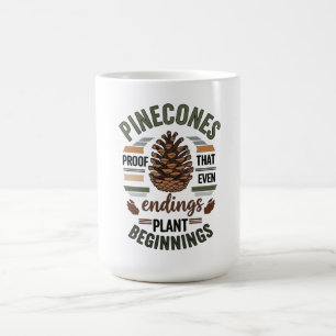 Mug Conception de cône de pin - La promesse À feuillag