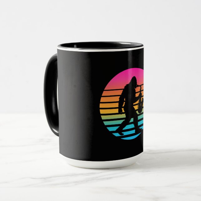 Mug Conception de coucher de soleil rétro au saxophone (Devant gauche)