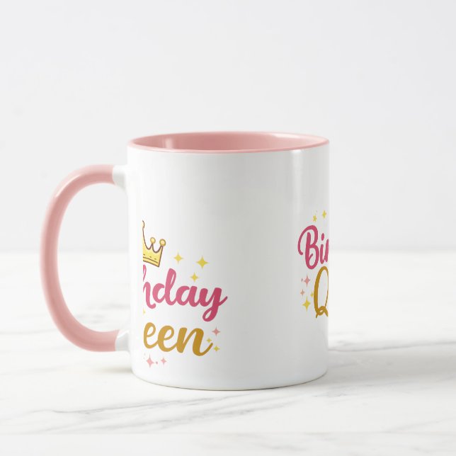 Mug Conception de couronne de reine d'anniversaire – N (Gauche)