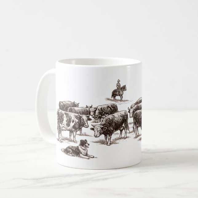 Mug Conception de Cowboy Canin – Vêtements pour amateu (Devant gauche)