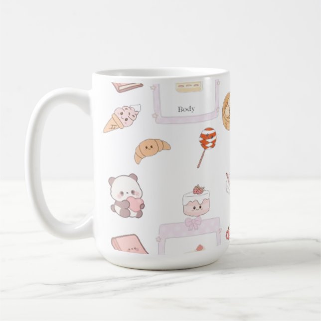 Mug Conception de dessert friandises rose mignon (Gauche)