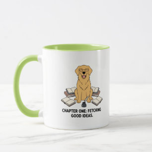 Mug Conception de dessin animé d'auteur Retriever doré
