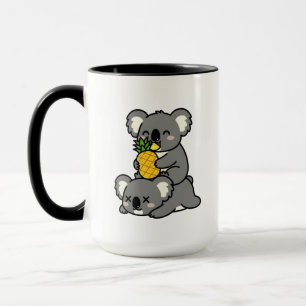 Mug Conception de dessin animé de koalas mignons mange