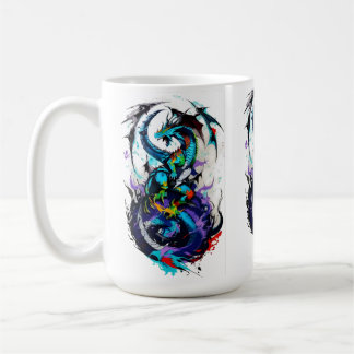 Mug Conception de dragon abstrait coloré comme une cou