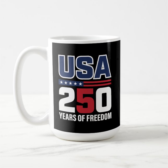 Mug Conception de drapeau patriotique USA 250 ans de l (Gauche)